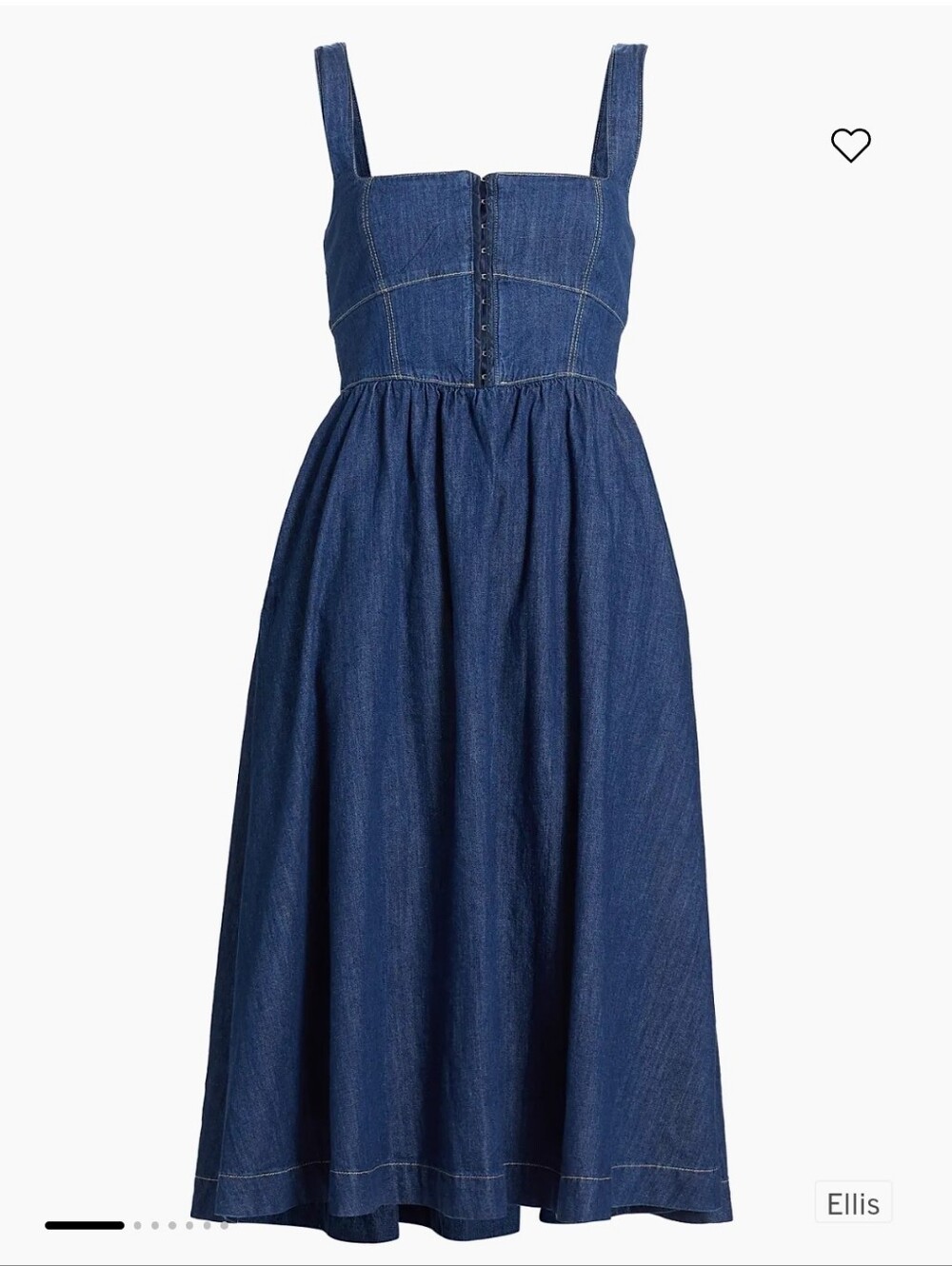 Reformation Women's Tagliatelle Denim Midi Dress In Medium Wash Size 8